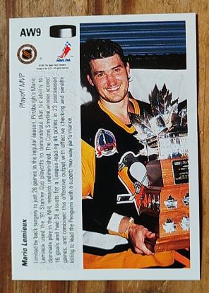 1991-92 Upper Deck #AW9 Mario Lemieux — front
