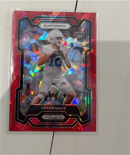 2024 Panini Prizm Draft Picks #103 Drake Maye Red Ice — front