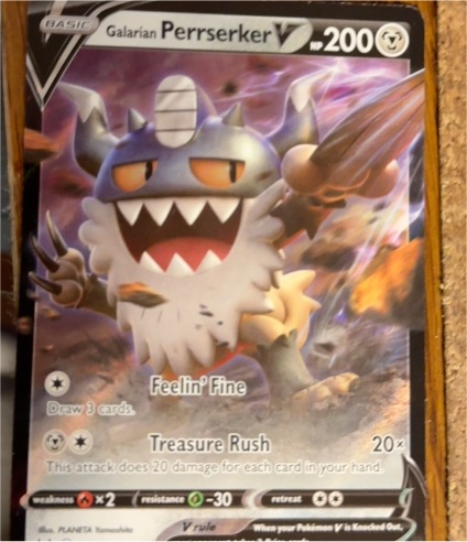 2022 Pokémon TCG Lost Origin #129 Galarian Perrserker V — front