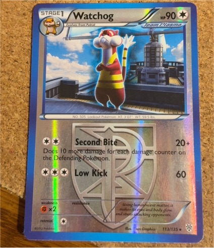 2012 Pokémon Plasma Storm #113 Watchog — front