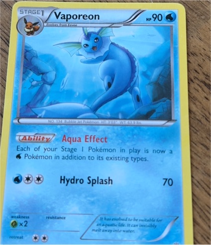 2014 Pokémon XY Ancient Origins #22 Vaporeon — front