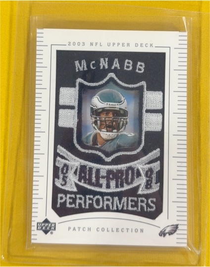 2003 Upper Deck #153 Donovan McNabb All Pro Performers Patch Eagles — front