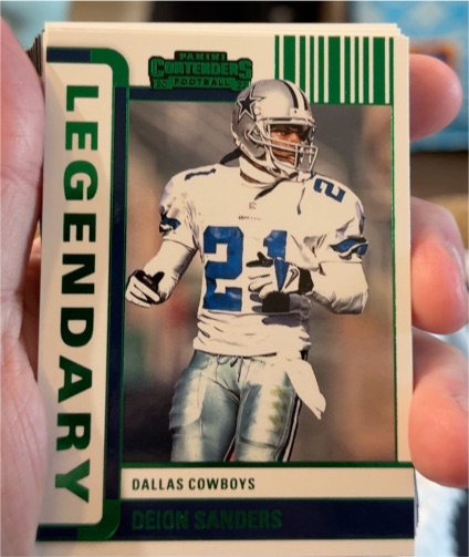2022 Panini Contenders Legendary Emerald #LGD-DSA Deion Sanders — front