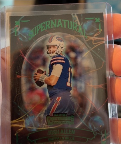 2022 Panini Contenders Supernatural Emerald #SN-JAL Josh Allen — front