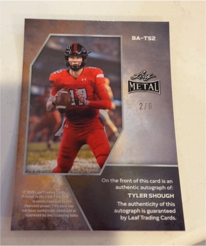 2026 Leaf Metal #BA-TS2 Tyler Shough — front