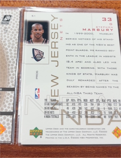 2000 Upper Deck New Jersey Nets #33 Stephon Marbury — front