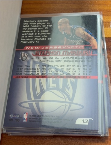 1999-00 Fleer #13 Stephon Marbury — front