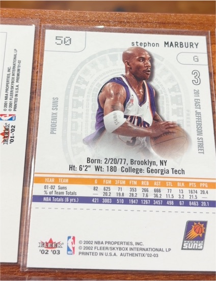 2002 Fleer Authentix #50 Stephon Marbury — front