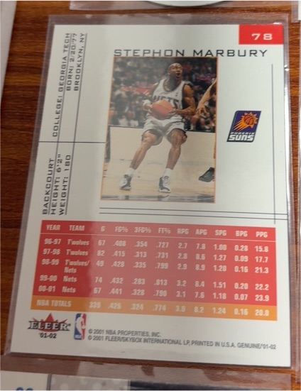 2001 Fleer #78 Stephon Marbury — front