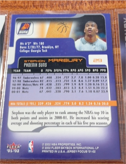 2001-02 Fleer Focus Jersey Edition #29 Stephon Marbury — front
