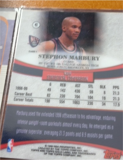 1998-99 Topps #58 Stephon Marbury — front