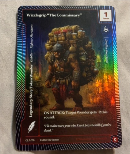 2025 Call of the Stones CLA-T6 Wizzlegrip "The Commissary" — front