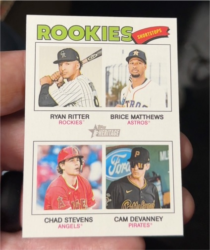 2026 Topps Heritage #374 Ryan Ritter Brice Matthews Chad Stevens Cam Devanney — front