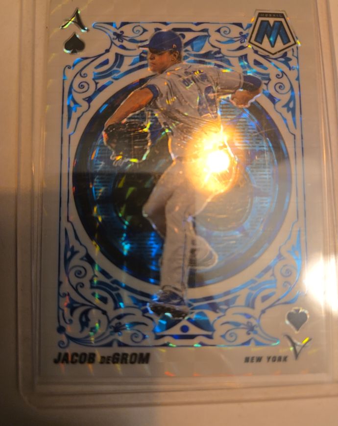 2022 Panini Mosaic #A-1 Jacob deGrom Aces Green Mosaic Prizm — front