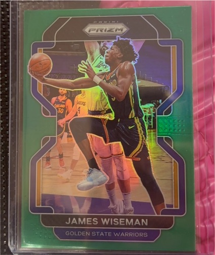 2021-22 Panini Prizm #61 James Wiseman Green Prizm Golden State Warriors — front
