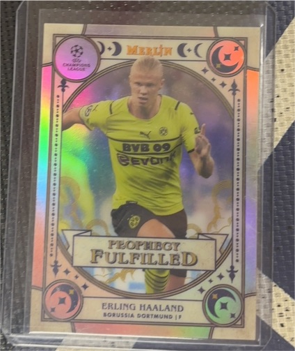 2021-22 Topps Merlin #PF-8 Erling Haaland Prophecy Fulfilled — front