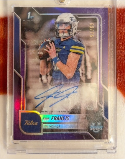 2025 Bowman Chrome University #20 Kirk Francis — front