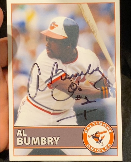 Alumni Al Bumbry Baltimore Orioles Autographed Photo Card — front