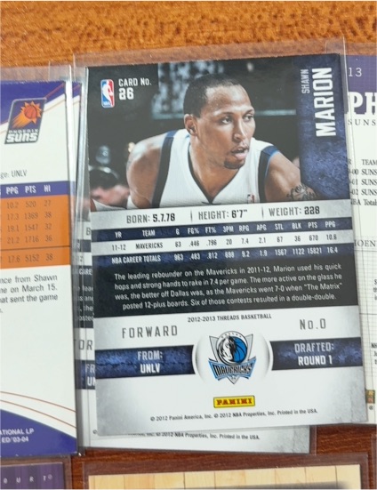 2012-13 Panini Threads #26 Shawn Marion — front