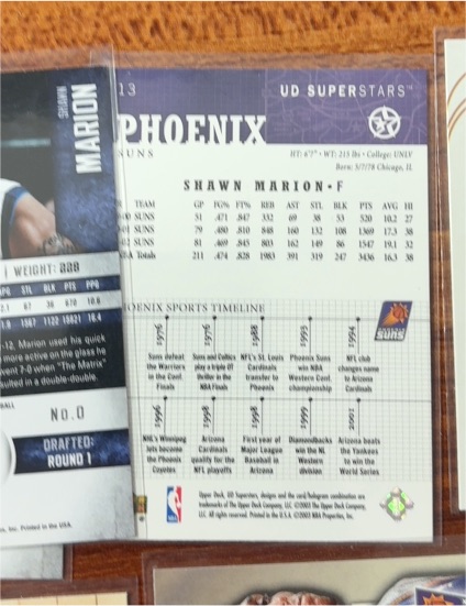 2003 Upper Deck Superstars #13 Shawn Marion — front