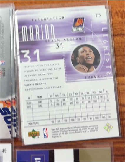 2001 Fleer Shoebox #75 Shawn Marion — front