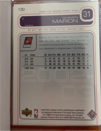 1999-00 Upper Deck Retro #130 Shawn Marion — front