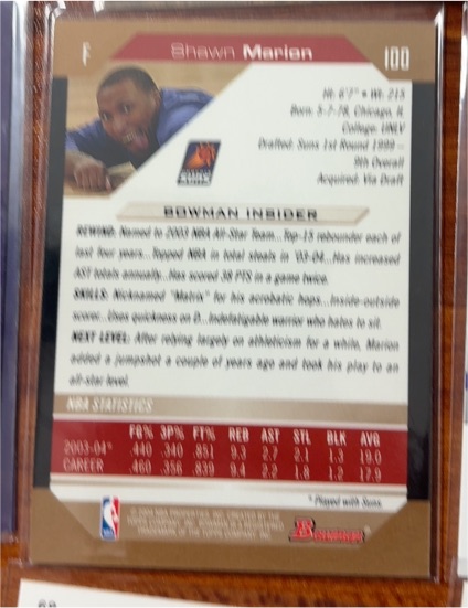 2003-04 Bowman #100 Shawn Marion — front