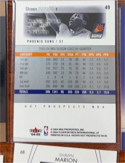 2003-04 Fleer #31 Shawn Marion — front