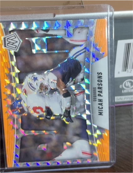 2025 Panini Mosaic Bang! #6 Micah Parsons Orange Fluorescent — front