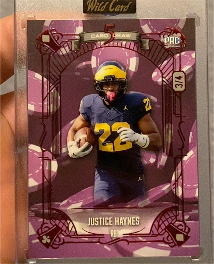 2025 Wild Card 5 Card Draw #5CDCL-JH Justice Haynes — front