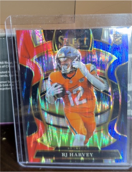2025 Panini Select #10 RJ Harvey Black and Red Prizm Shock — front