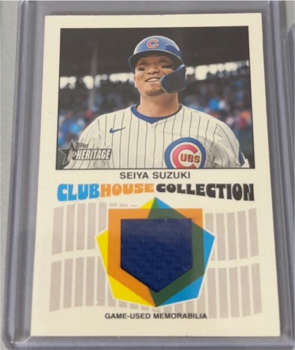 2026 Topps Heritage #CCR-SS Seiya Suzuki Clubhouse Collection Relics — front