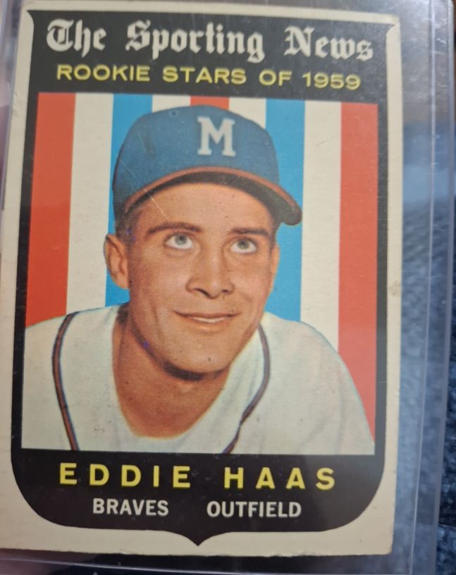 1959 Topps #126 Eddie Haas Rookie Stars — front