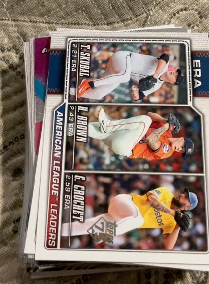 2026 Topps Series 1 #327 AL ERA Leaders Skubal/Brown/Crochet — front