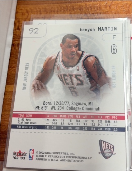 2002-03 Fleer Authentix #6 Kenyon Martin — front