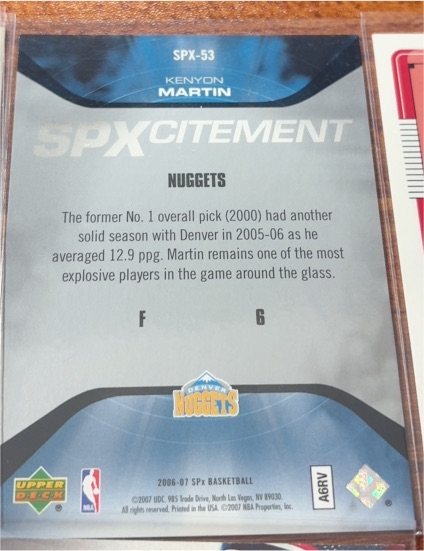2006-07 Upper Deck SPx SPXcitement #SPX-53 Kenyon Martin — front