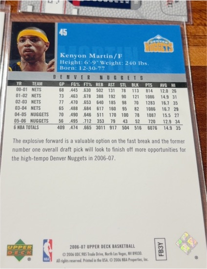 2006-07 Upper Deck #45 Kenyon Martin — front