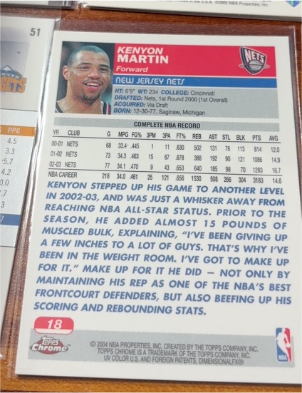 2003-04 Topps Chrome #18 Kenyon Martin — front