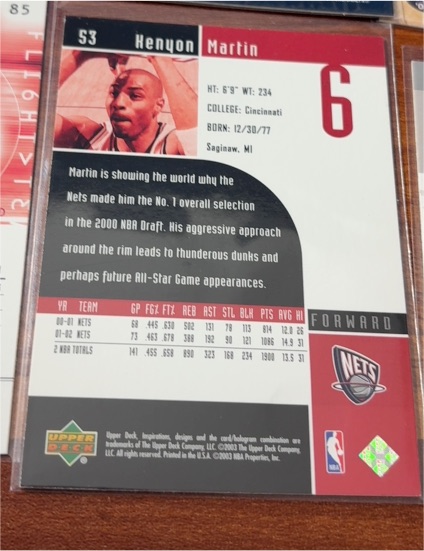 2002-03 Upper Deck Ovation #53 Kenyon Martin — front
