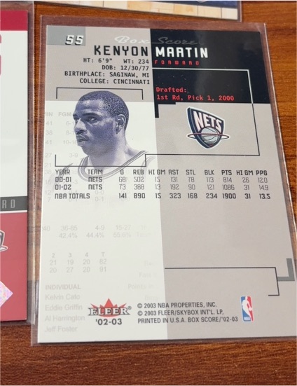 2002-03 Fleer Box Score #SS Kenyon Martin — front