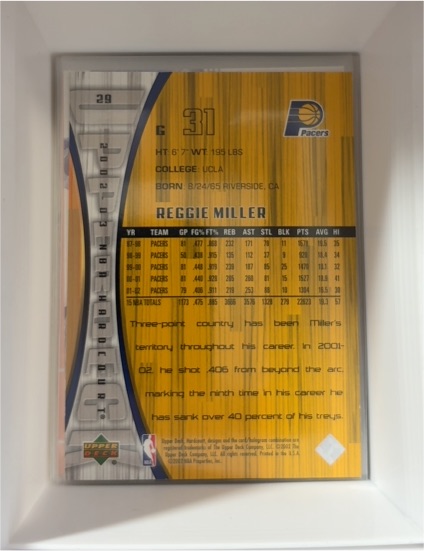 2001-02 Upper Deck #61 Reggie Miller — front