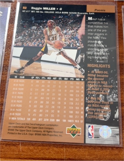 1996-97 Upper Deck #52 Reggie Miller — front