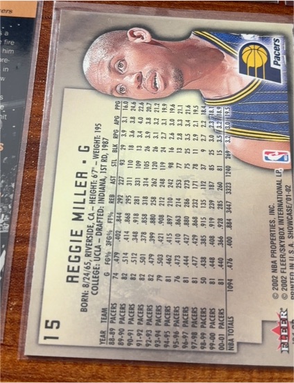 2001 Fleer #15 Reggie Miller — front