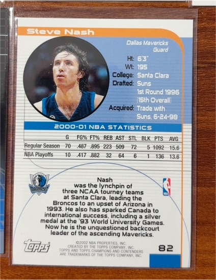 2002 Topps #82 Steve Nash — front