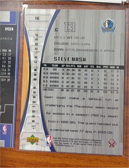 2001 Upper Deck #13 Steve Nash — front