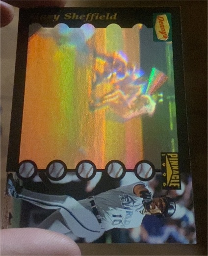 1996 Pinnacle Denny's Holograms #12 Gary Sheffield — front