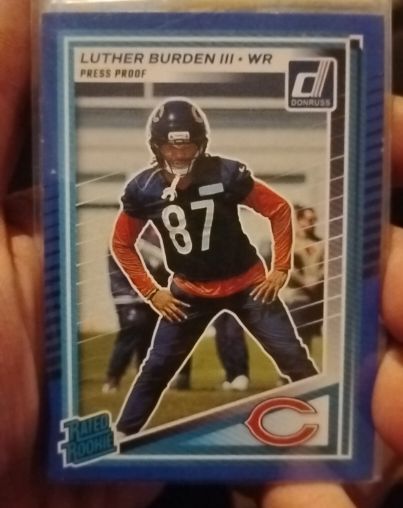 2025 Donruss #395 Luther Burden III Press Proof Blue Rated Rookie — front