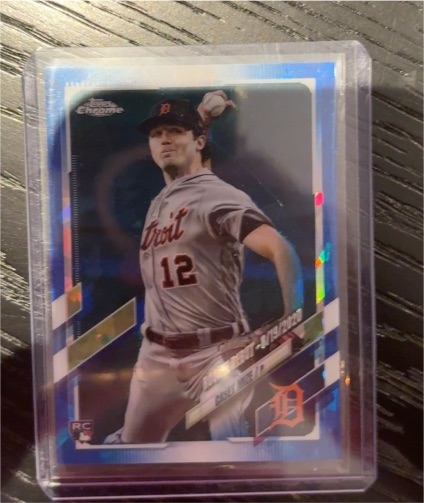 2021 Topps Chrome Update #USC73 Casey Mize Purple Refractor Rookie Debut — front