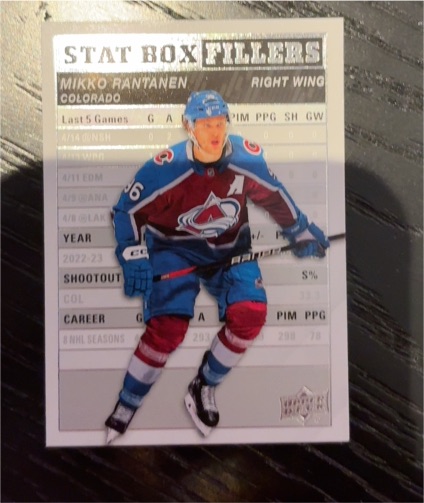 2023-24 Upper Deck Series 1 Stat Box Fillers #SB-18 Mikko Rantanen — front
