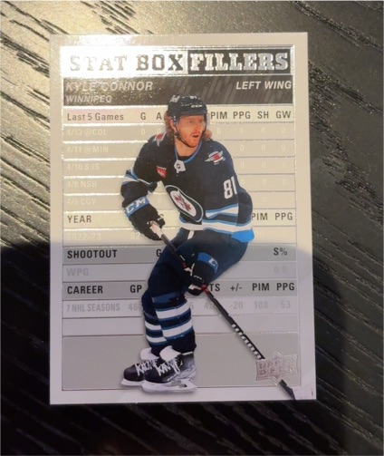 2023-24 Upper Deck Series 1 Stat Box Fillers #SB-8 Kyle Connor — front